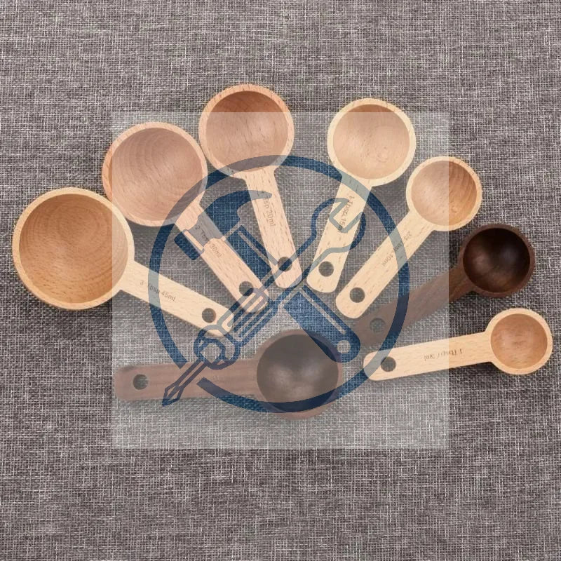 Wooden Measuring Spoon Beech & Walnut 7.5–45ML | Kitchen Tool