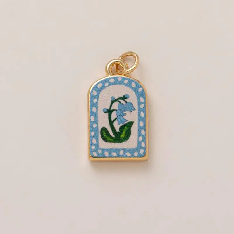DIY Butterfly Flower Pendant – Gold-Plated Color Block Charm
