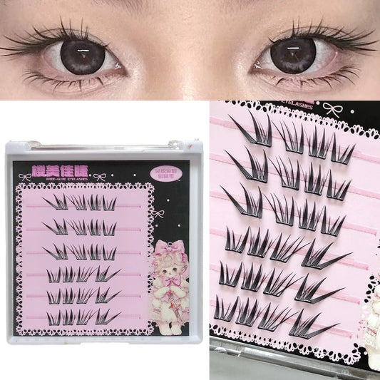 Fluffy Lazy Cat Comic False Eyelashes Korean Style Natural Look Curling Diy Eyelash Extensions For Women Daily Makeup & Party Peaceful Pleasures Health and Wellness