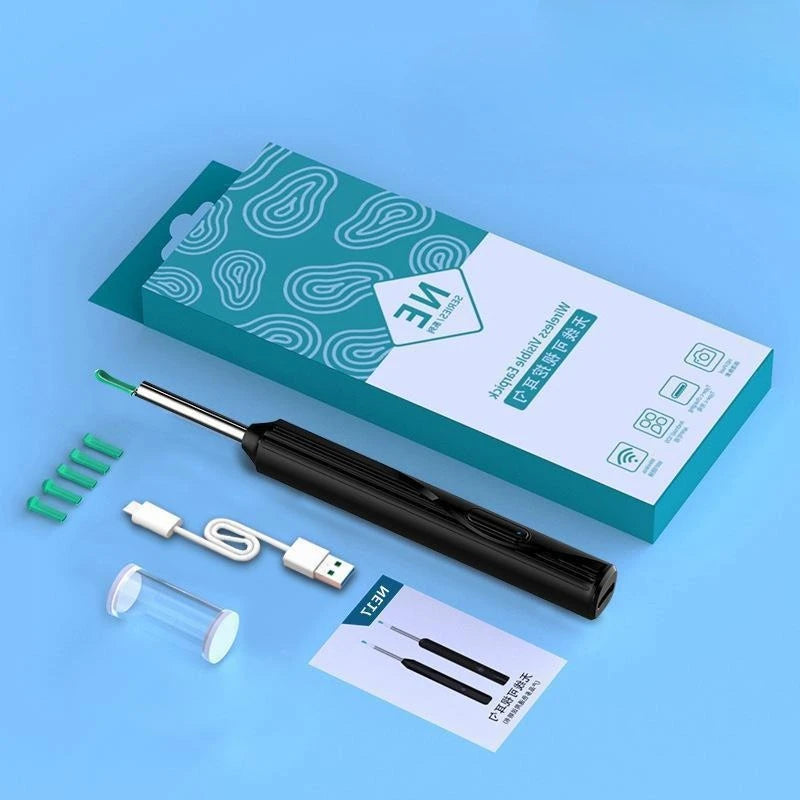 2025 Visual Ear Wax Cleaner with Camera Safe Earwax Removal Endoscope with Camera Luminous Otoscope Ear Cleaning Tools Ear Care Peaceful Pleasures Health and Wellness Black