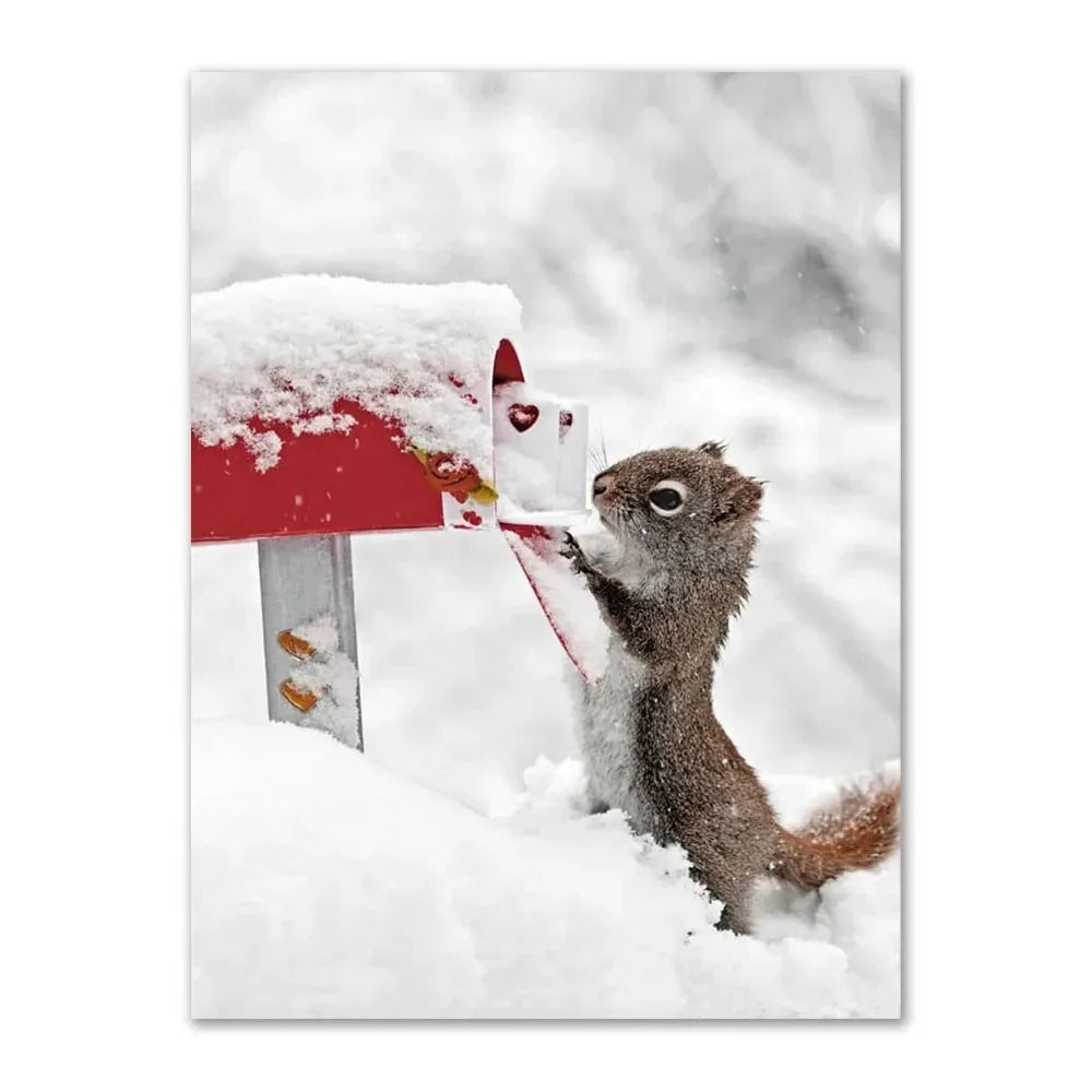 Vintage Christmas Tree Canvas Wall Art | Unframed Holiday Print