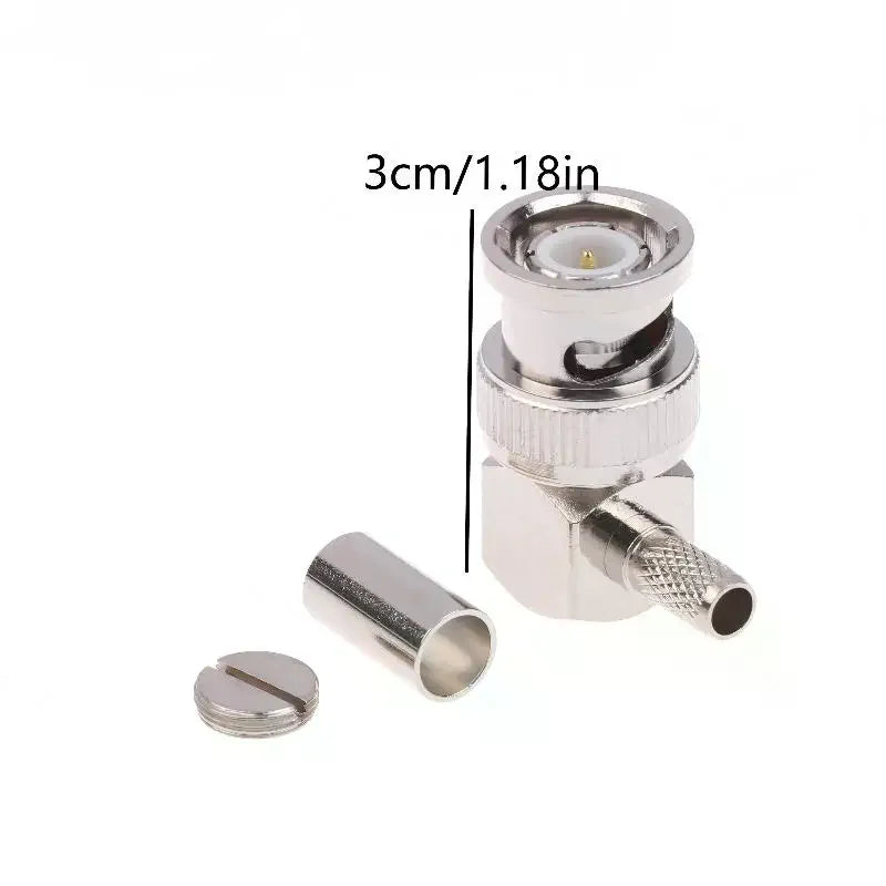 90° BNC Male Right Angle Crimp RF Connector 50 Ohm – RG58 RG142