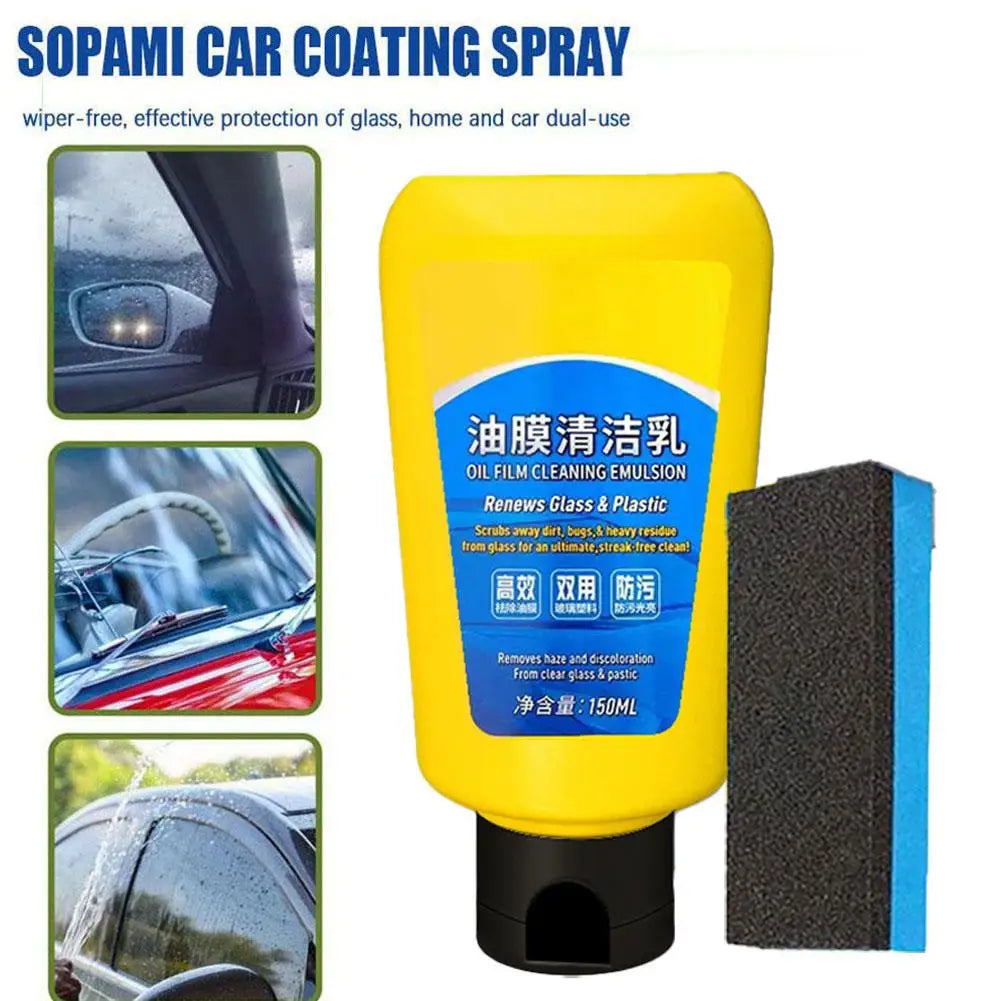 Car glass oil film remover Glass polishing Composite windshield wiper Car glass polishing Clear Windows Car beauty Peaceful Pleasures Health and Wellness