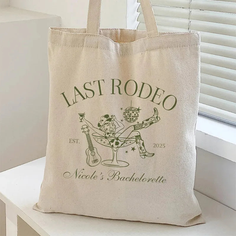 Personalized Last Rodeo Bachelorette Tote Bag | Custom Name Personalized Tote Bag Peaceful Pleasures Health and Wellness