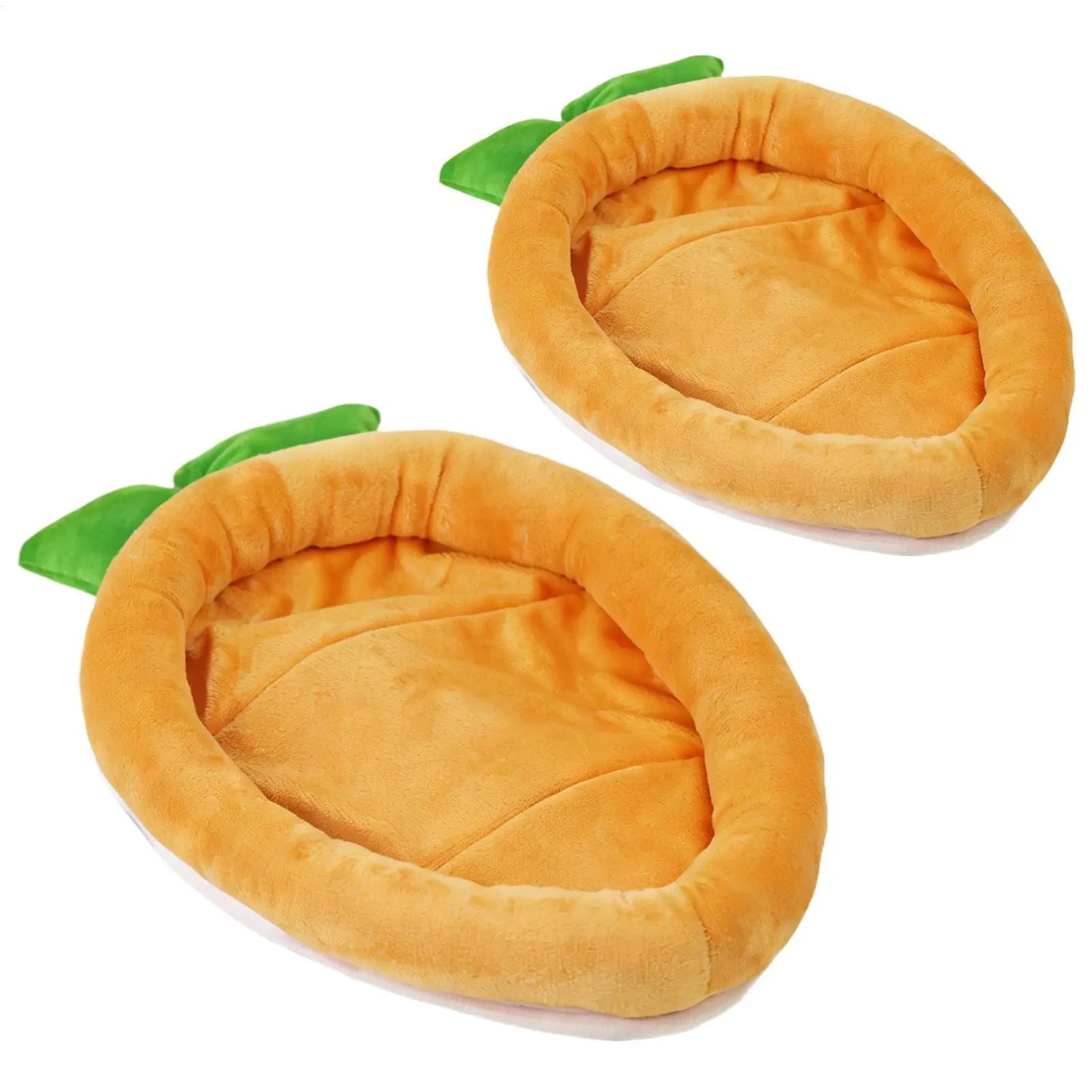 Carrot-Shaped Pet Bed Mat – Soft Flannel for Rabbits & Hamsters