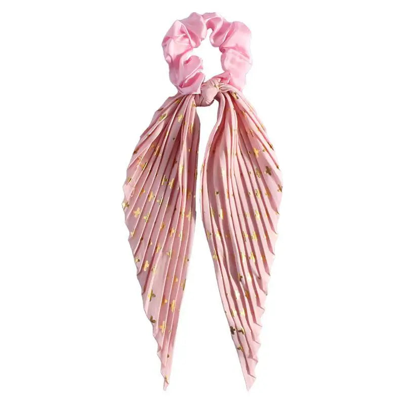Handmade Retro Ribbon Scrunchie – Women's Crease Hair Tie