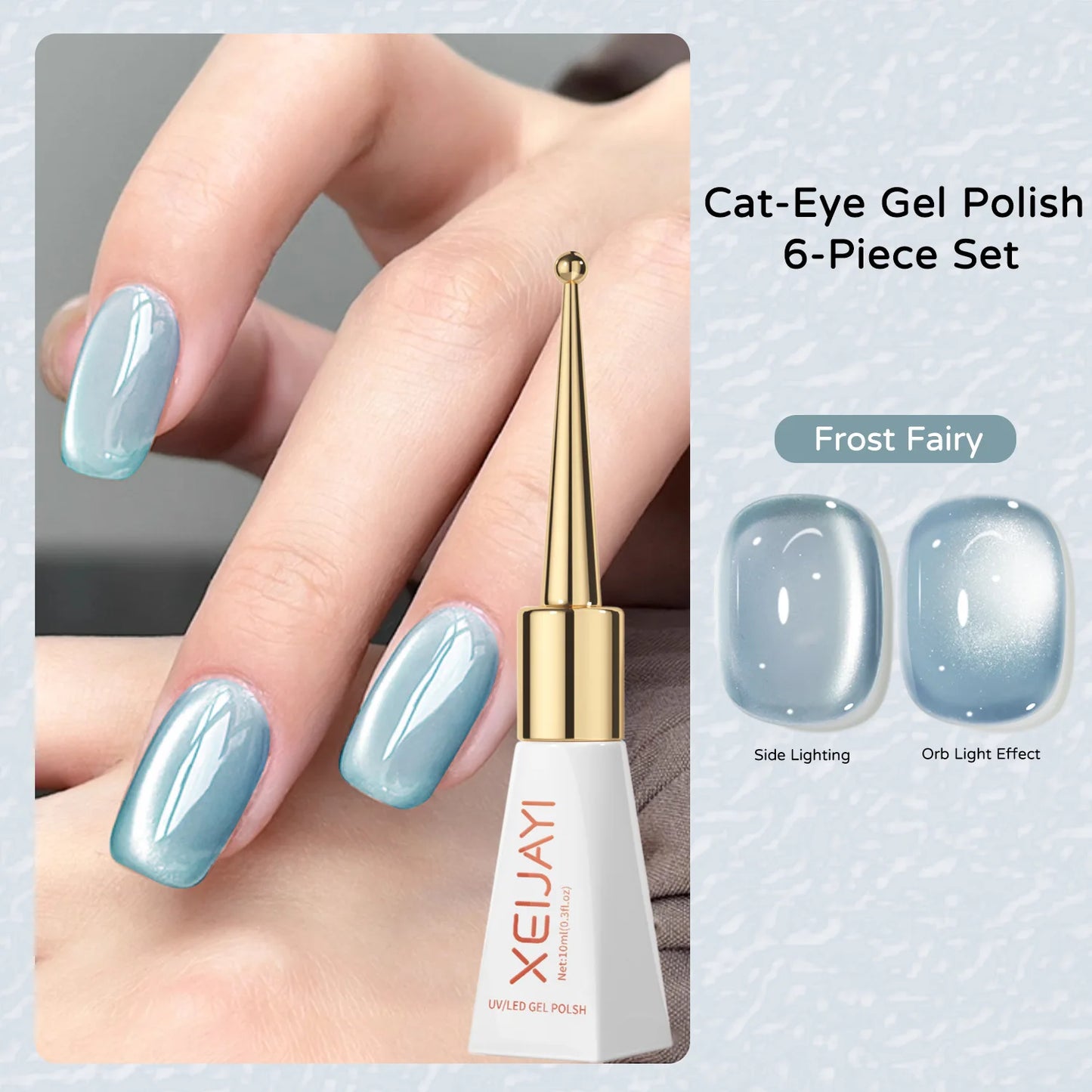 Magnetic Cat Eye Gel Polish | Glass Bead Effect, 6 Colors, 10ml