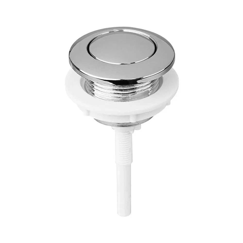 Silver ABS Single Push Toilet Tank Flush Button | Rust-Proof