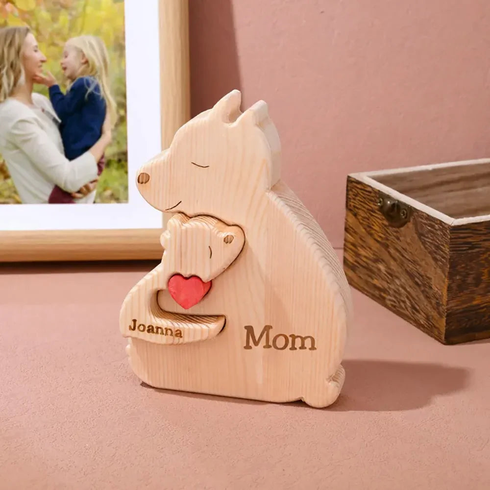 Personalized Wooden Bear Family Puzzle | Father's Day Gift