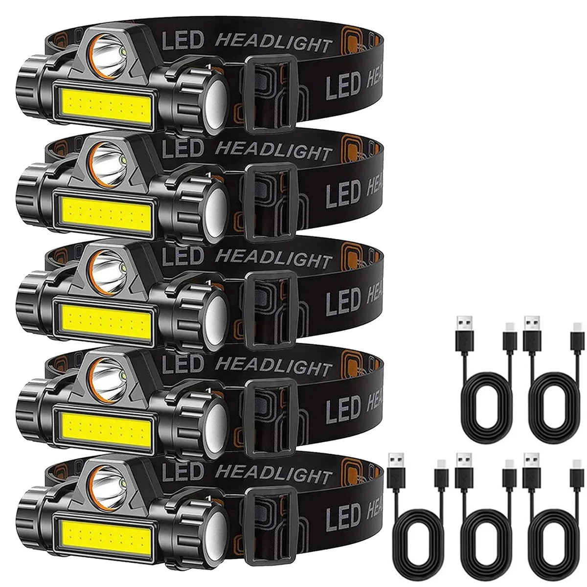 Rechargeable COB LED Headlamp – Magnetic & Waterproof 300 Lm