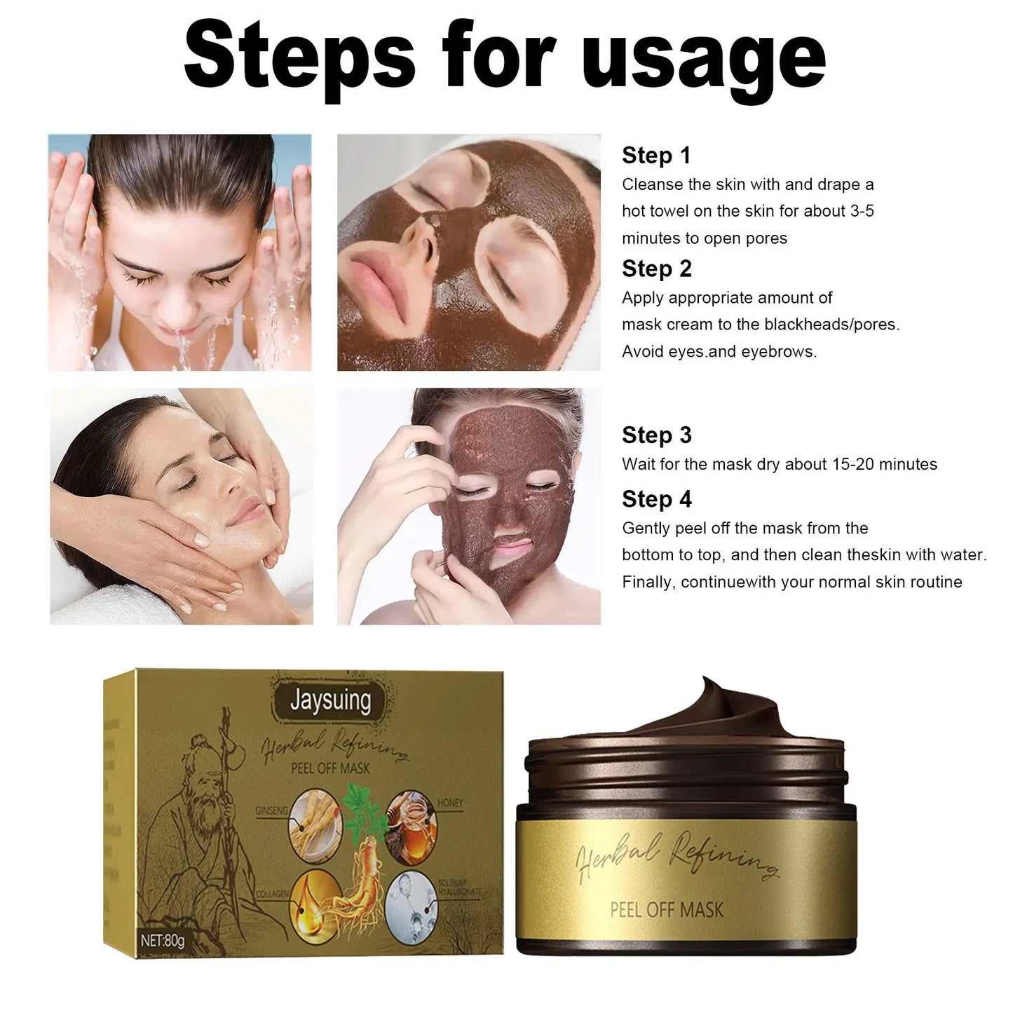 Jaysuing Ginseng Peel-Off Mask – Blackhead Removal 80g