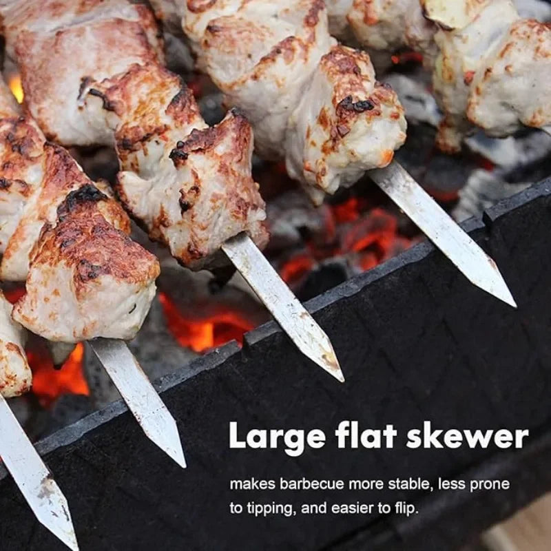 55cm Stainless Steel BBQ Skewers – 6–24 Pack Kebab Grill Sticks