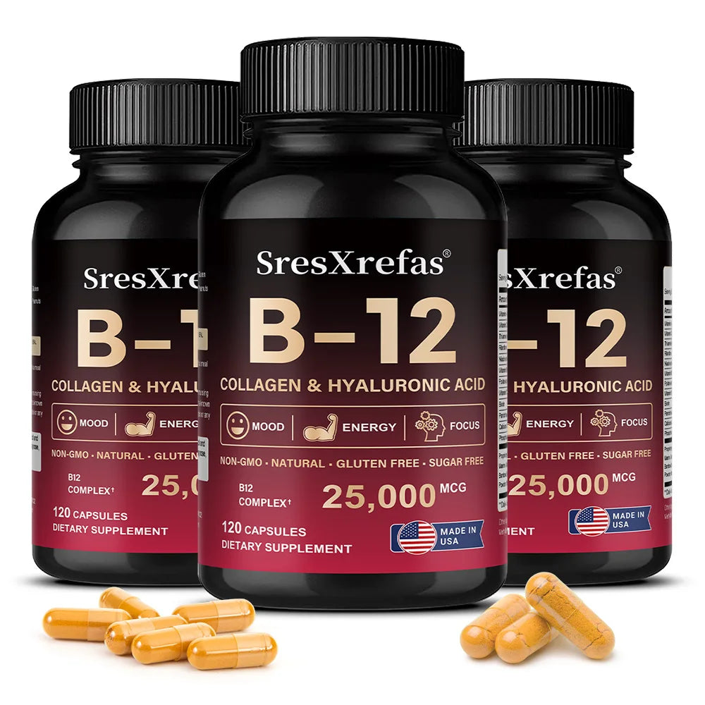 Vitamin B12 with Collagen & Hyaluronic Acid | Energy & Mood Support