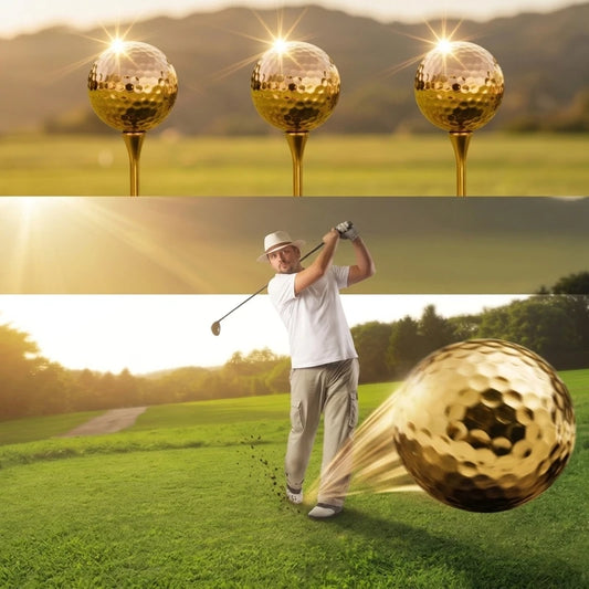 3Pcs Boxed Golf Ball Portable High Quality Double Layer Gold Plating Golf Ball Accessory Golden Peaceful Pleasures Health and Wellness
