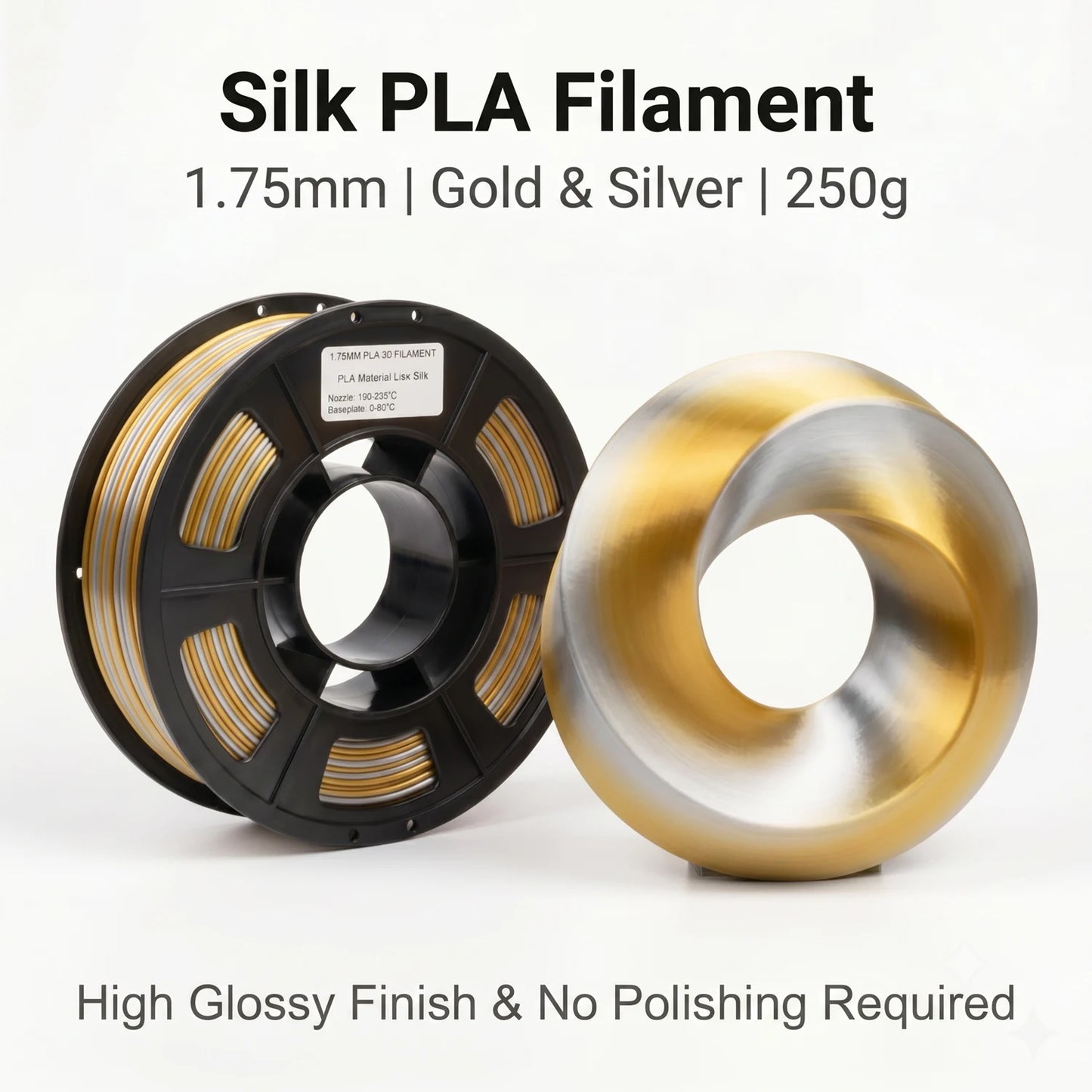 Silk PLA+ Dual Color 3D Filament 1.75mm | DINGSUN 3D Gradient