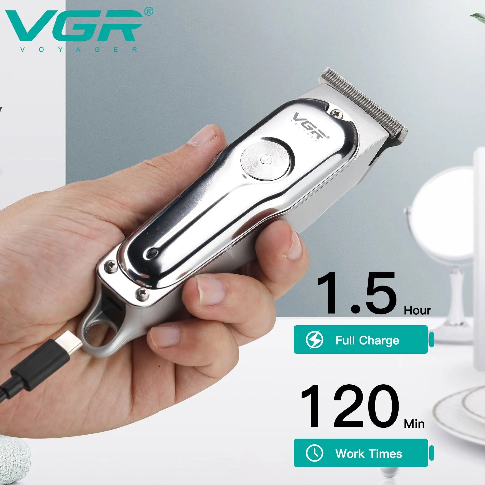 VGR 071 Hair Trimmer Professional Hair Clipper Wireless Hair Cutting Machine Electric Zero Cutting Machine Trimmer for Men Peaceful Pleasures Health and Wellness