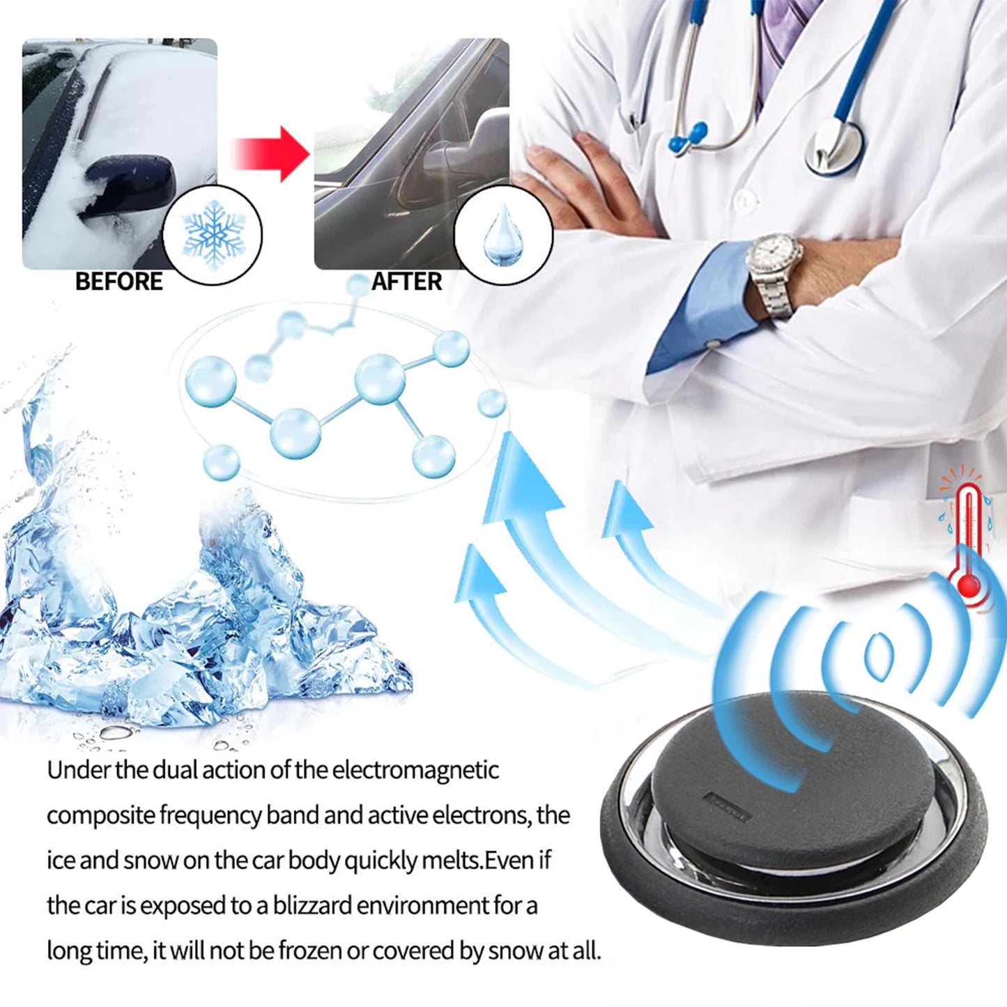 Portable Car Defrost & Snow Removal Device | Anti-Ice Tool