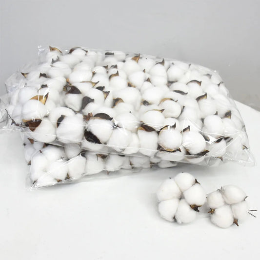 20pcs White Artificial Cotton Flower Heads 6cm | DIY Decor Artificial Flower Heads Peaceful Pleasures Health and Wellness