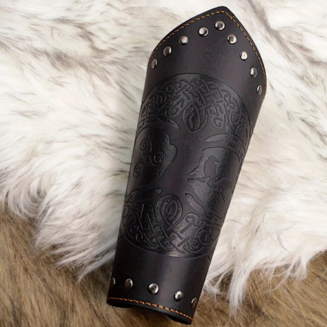 Medieval PU Leather Gauntlet Wristband Arm Bracers Punk Bracer Wrist