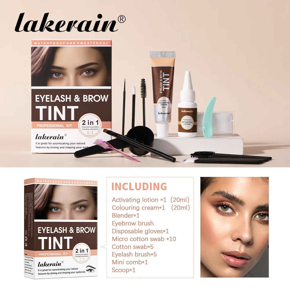 Eyebrow Tint Dye Professional Eyebrow Dye Waterproof Long-lasting Eyebrow Brow Kit Semi Permanent Eyebrow Home Use Pro Kit Peaceful Pleasures Health and Wellness