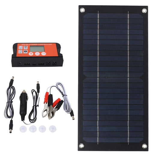 Portable Solar Panel Kit Monocrystalline Silicon Solar Panel Eco Friendly High Conversion Rate for RV Peaceful Pleasures Health and Wellness Default Title