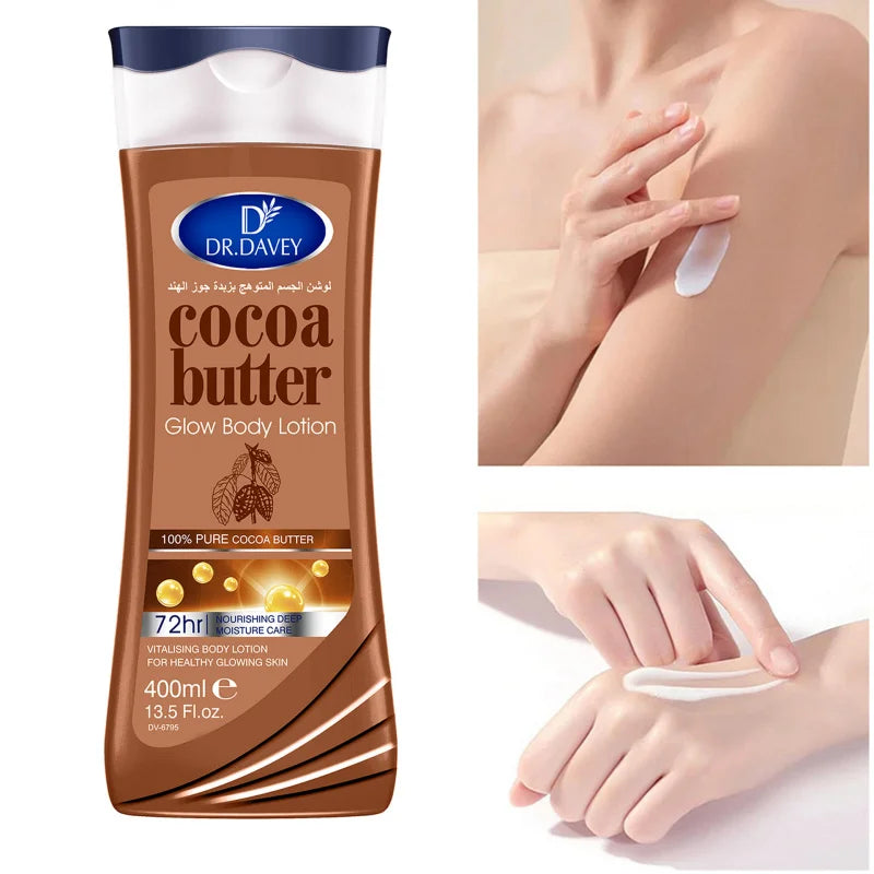 400ml Large Capacity Cocoa Fruit Body Lotion Replenishes Moisture, Leaves a Refreshing and Non Greasy Scent Peaceful Pleasures Health and Wellness