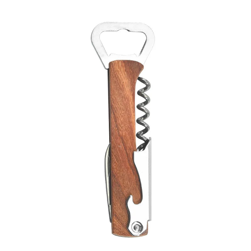 Wooden Wine Bottle Opener Groomsmen Wedding Party Gifts 4 in 1 Wine Corkscrew with Foil Cutter Blank DIY Engraving Wood Peaceful Pleasures Health and Wellness Blank Wood Opener