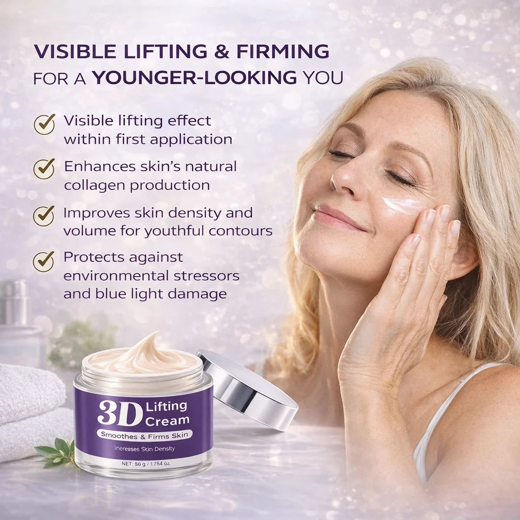 3D Lifting Cream ,Firming Face Cream for Women Smooth Firm Skin Increase Skin Nourishing Hydrating Facial Moisturizer,50g Peaceful Pleasures Health and Wellness