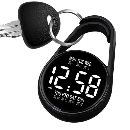 Digital Pocket Watch with LED Light Waterproof Electronic Keyring Watch Night Glow Small Pocket Watch for Travel Commuting Exam Peaceful Pleasures Health and Wellness