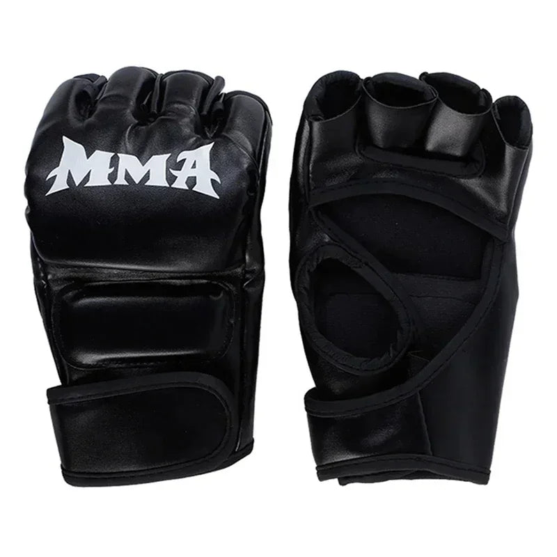 Half Finger Boxing Training Gloves | PU Leather Knuckle Guard