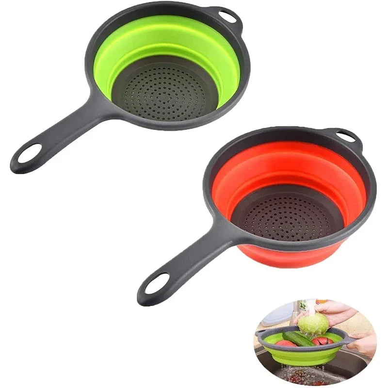 LMETJMA Silicone Collapsible Colander – Folding Kitchen Strainer