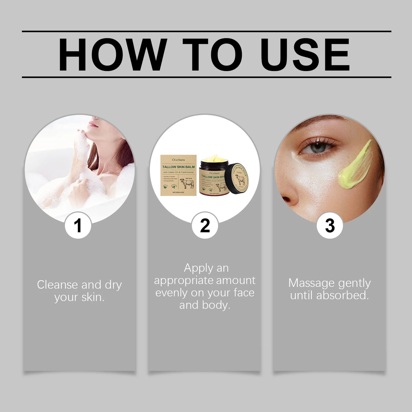 Beef Tallow Moisturizing Balm Wrinkle Remover Brightening Firming Smoothing Repair Fade Fine Lines Soft Facial Nourishing Cream Peaceful Pleasures Health and Wellness