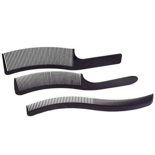 3Pcs Curved Shaver Hair Clipper Cutting Comb Barber Flat Top Comb Anti-static Salon Cutting Comb Hairdressing Peaceful Pleasures Health and Wellness