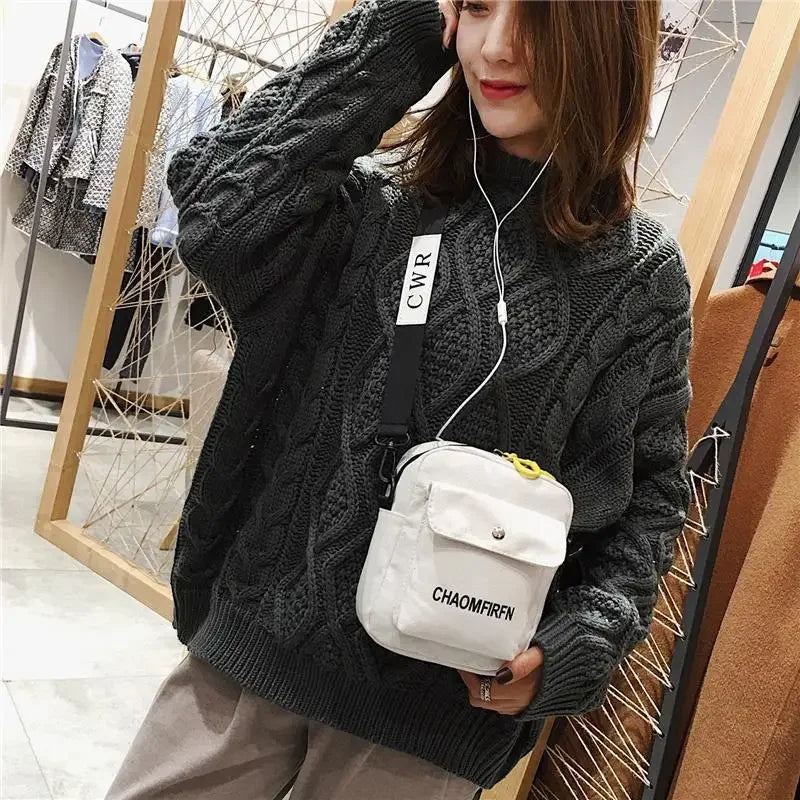 Women's Small Canvas Crossbody Bag | Cartoon Shoulder Purse