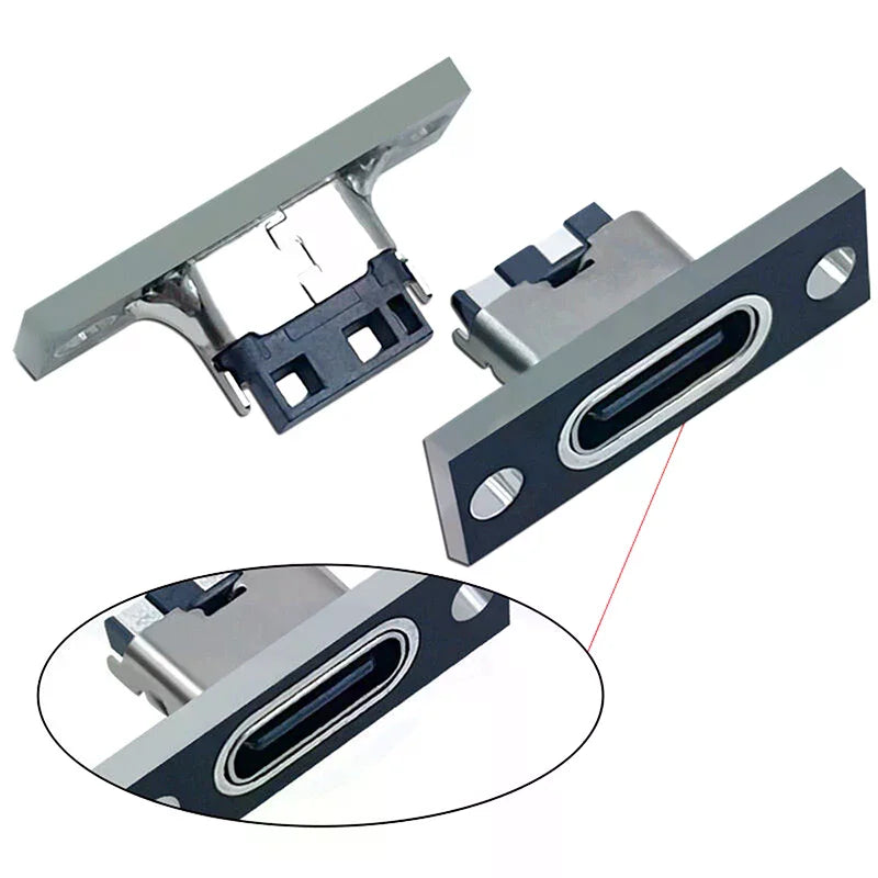 5-Pack USB 3.1 Type-C Female Socket Connector with Fastening Plate