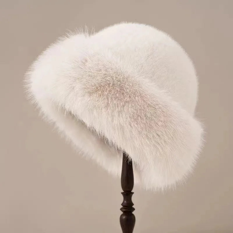 1pc Winter Thicken Faux Fur Fisherman Hat for Women, Windproof Snowproof Pilot Hat, Ear Protection Cap for Outdoor Riding Skiing Peaceful Pleasures Health and Wellness Khaki