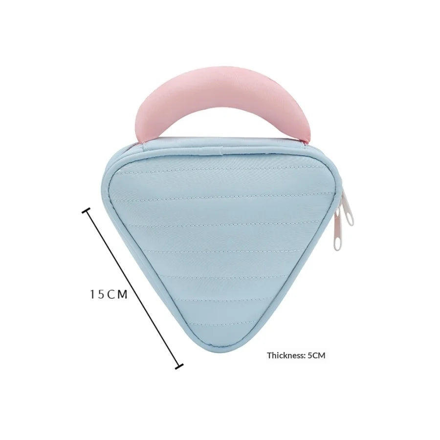 2026 New Beauty Storage Cases Simple Contrast Color Square Triangle Makeup Case Storage Bag Travel Toiletry Bag Cosmetic Bag Peaceful Pleasures Health and Wellness Blue