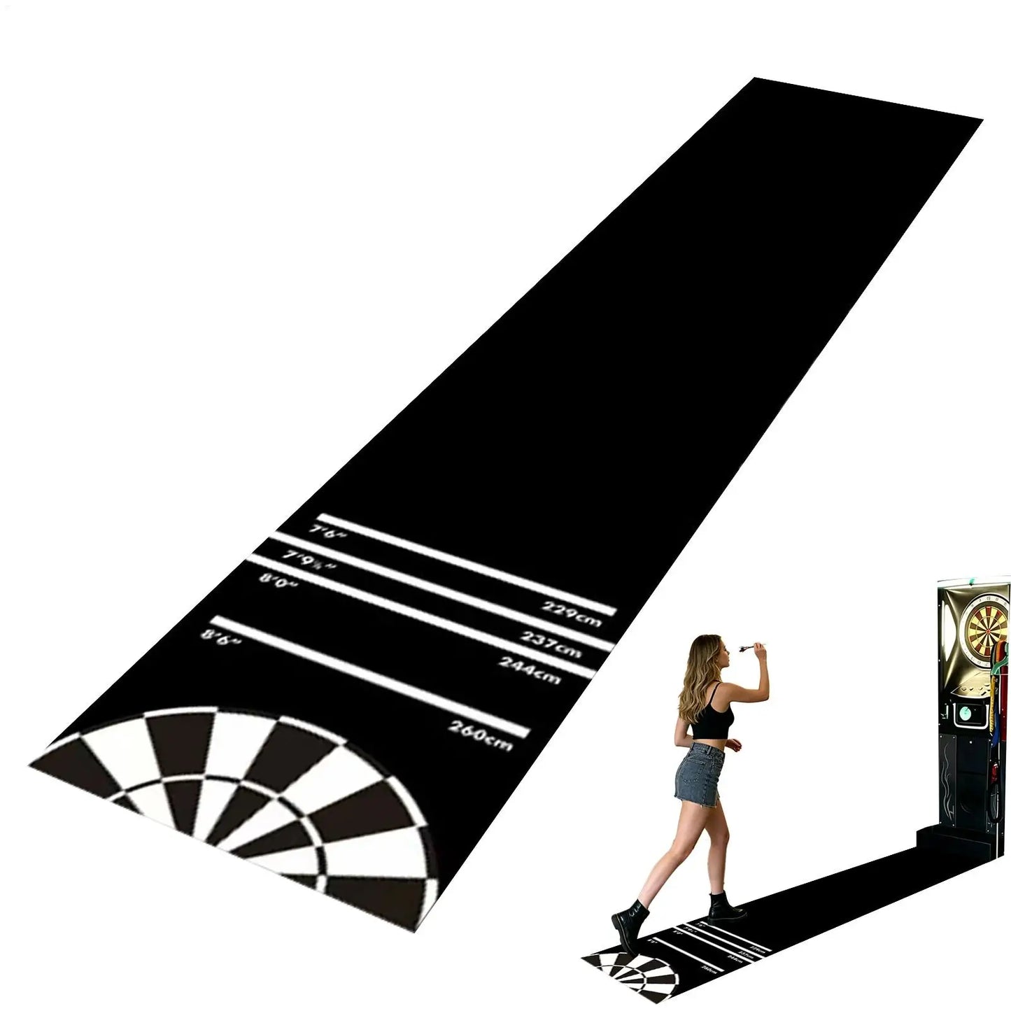 Dart Board Floor Mat 300x34cm | Anti-Slip Throw Line Rug Dartboard Floor Mat Peaceful Pleasures Health and Wellness