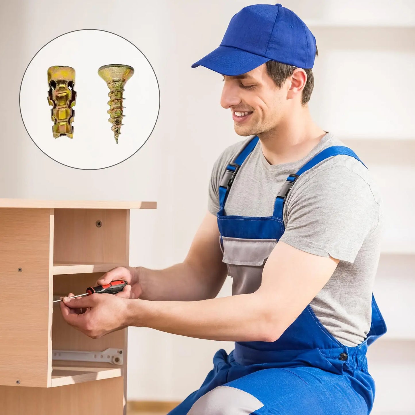 Carbon Steel Short Expansion Screw Set – 30pc Wall Anchors