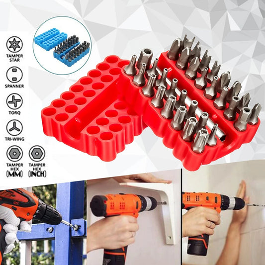 33pcs Tamper Proof CRV6150 Screwdriver Bit Set with Magnetic Holder for Any Drills Screwdriver Nutdrivers Bits Hand Tools Peaceful Pleasures Health and Wellness