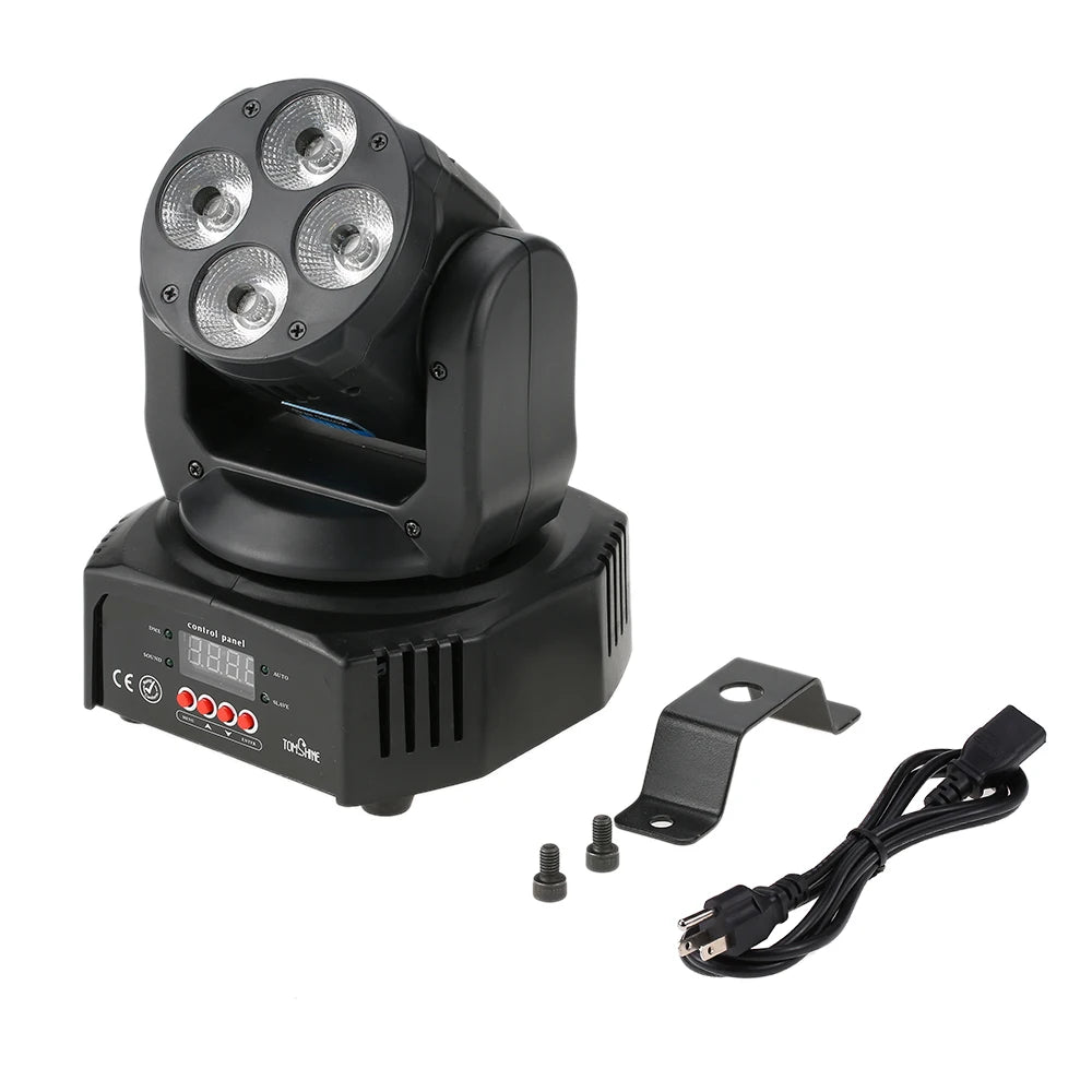 60W 4 LEDs RGBW+Amber+UV 6-in-1 Washing Effect Moving Heads Stage Light AC90-240V 16/18 Channels Sound Activation Peaceful Pleasures Health and Wellness Default Title