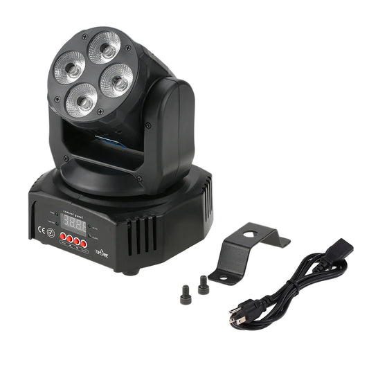 60W 4 LEDs RGBW+Amber+UV 6-in-1 Washing Effect Moving Heads Stage Light AC90-240V 16/18 Channels Sound Activation Peaceful Pleasures Health and Wellness Default Title