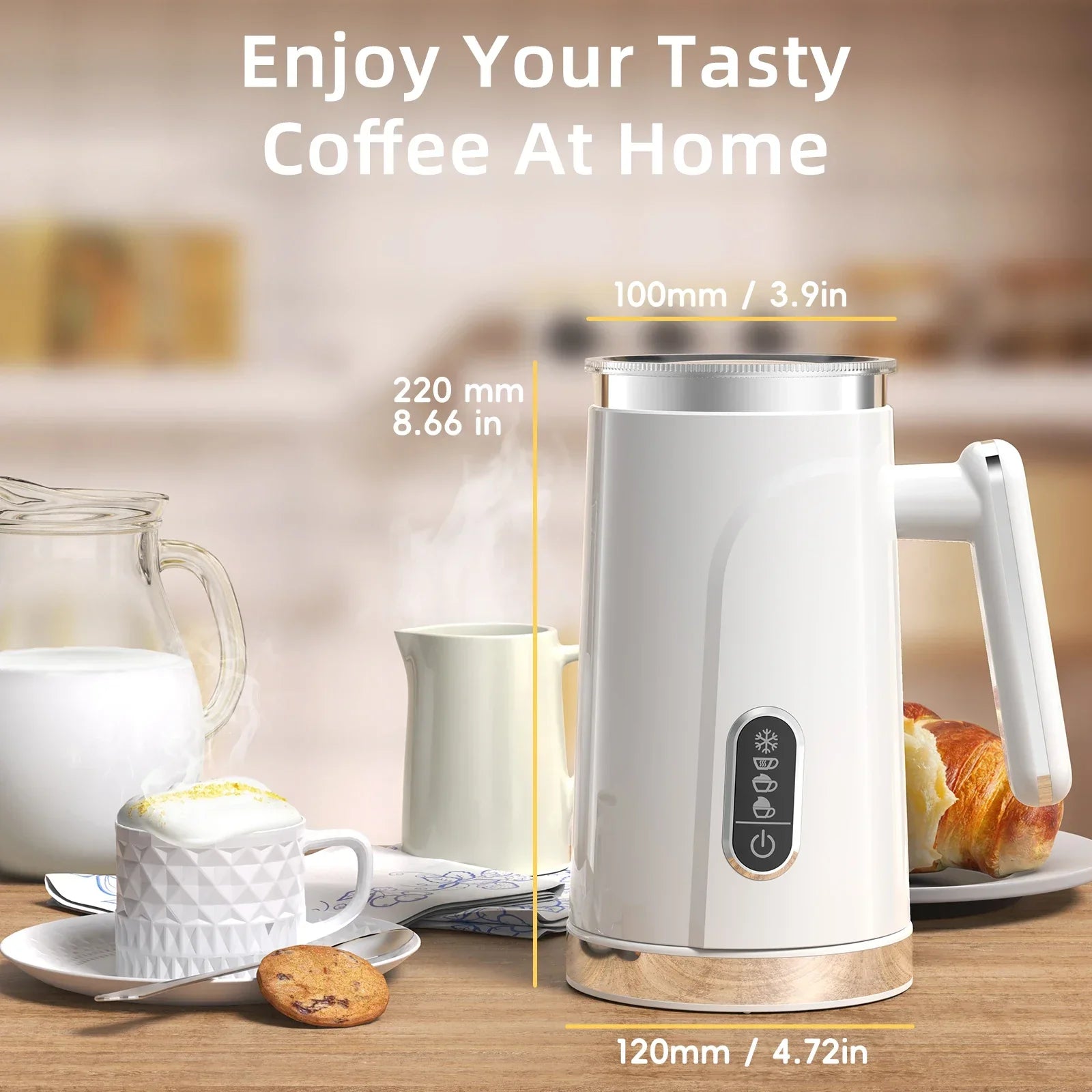 BioloMix 4-in-1 Automatic Milk Frother & Warmer 500W Milk Frother Peaceful Pleasures Health and Wellness