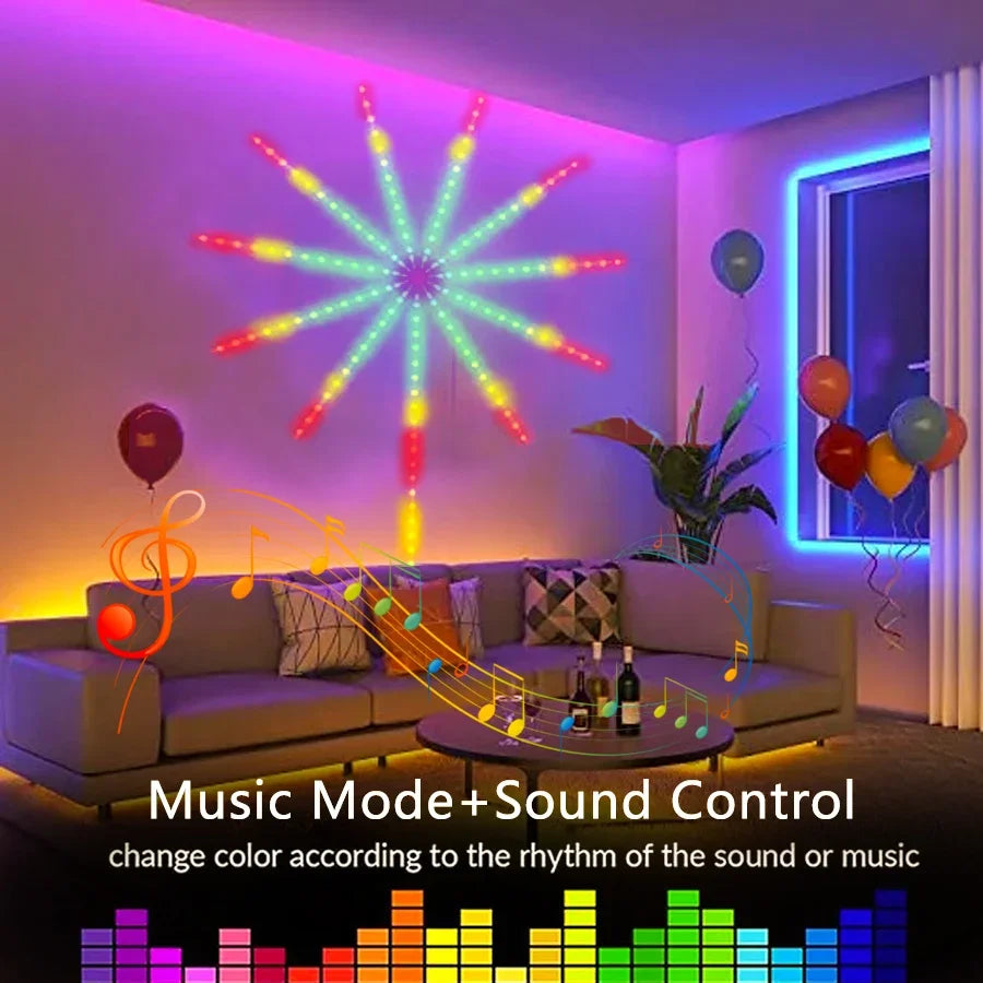 RGB Firework LED Strip Lights – Bluetooth App & Music Sync
