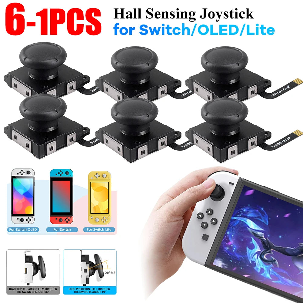 1-6PCS Hall Sensing Joystick for JoyCon Replacement No Drifting Electromagnetic Stick for Nintendo Swicth / Switch OLED/Lite Peaceful Pleasures Health and Wellness