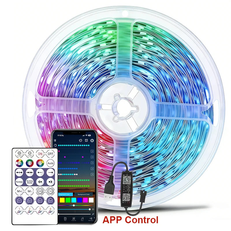 RGBIC LED Strip Lights | App & Remote Music Sync Color Changing