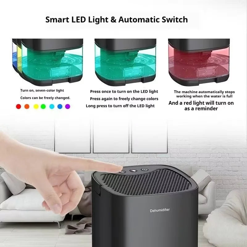 Homefish Portable Mute Air Dehumidifier Moisture Absorber Home Bedroom Office Kitchen Air Dryer Deodorizer Machine EU/US Plug Peaceful Pleasures Health and Wellness