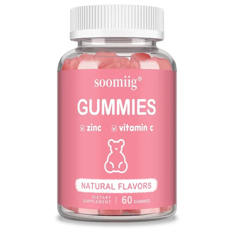 Vitamin C + Zinc Gummies | Immune, Skin & Hair Support – 60ct