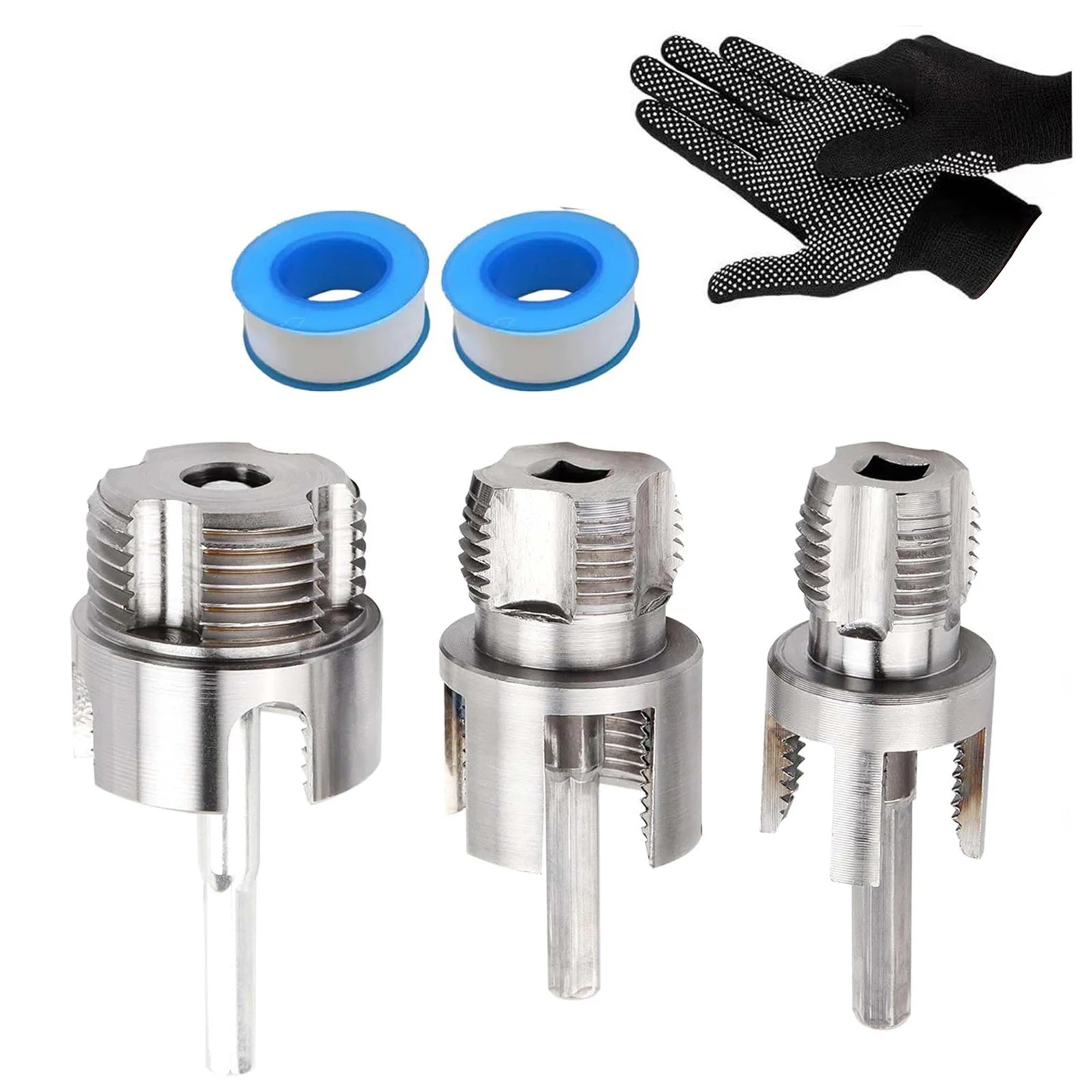 PVC Pipe Threader Kit 1/2in 3/4in 1in Dual-Function PPR Water Pipe Opener Tap for Plumbing Projects and Home Repairs Peaceful Pleasures Health and Wellness as shown