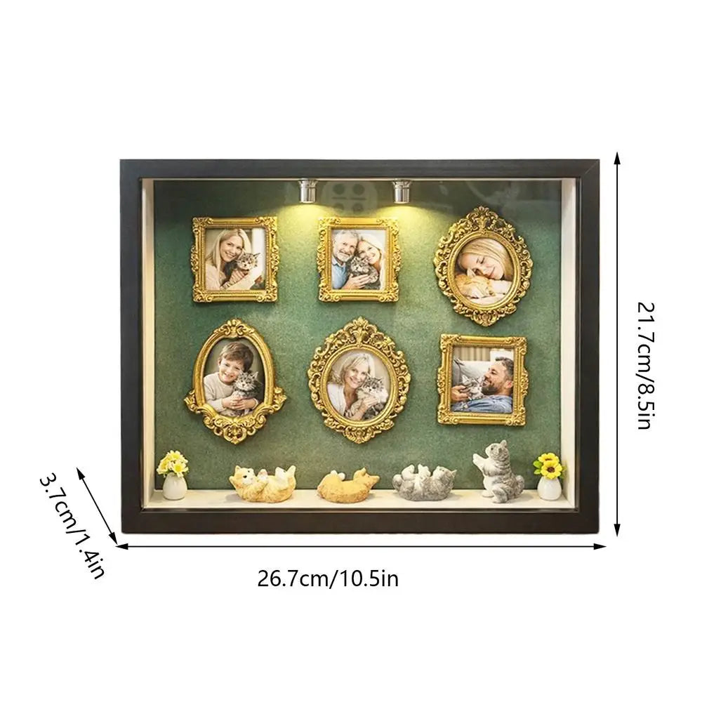 Mini Shadow Boxes Photo Album Display Miniature Figurines Travel Shadowes Box for Family Friends Adults Women Home Indoor Office Peaceful Pleasures Health and Wellness China Mainland Black